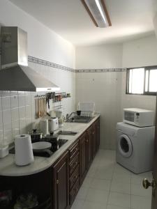 卡尼索Chuva De Prata的厨房配有水槽和洗衣机