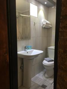 卡利塞亚-豪客迪克斯桑特酒店的一间带水槽和卫生间的浴室