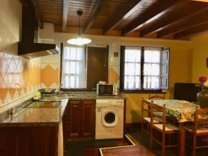 塞洛里奥Apartamentos Palombina的厨房配有炉灶和洗衣机。