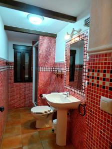 布伦切尔Alojamiento Rural Marina的浴室配有白色水槽和卫生间。