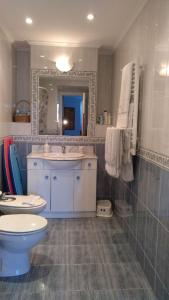 雷凯蒂奥Lekeitio Paraiso的一间带卫生间、水槽和镜子的浴室