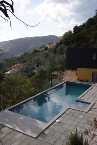 卡萨尔扎利古雷Villa Crassula的房屋顶部的游泳池