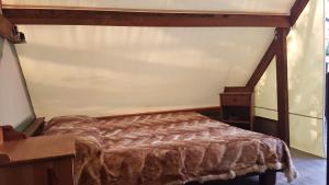 安圭拉萨巴齐亚帕尔科德尔拉戈克拉姆平旅馆的一间卧室配有一张床和一个梳妆台