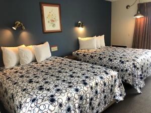 巴港伊登布鲁克汽车旅馆的一间酒店客房,房间内设有两张床