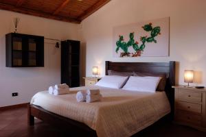 CollepassoTerra di Mezzo的一间卧室配有一张大床和毛巾