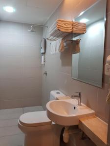 科塔达曼萨拉贝塔陵嘉耶9号广场酒店 的一间带水槽、卫生间和镜子的浴室