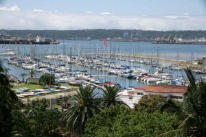 德班里维埃拉德班酒店的一群船停靠在港口