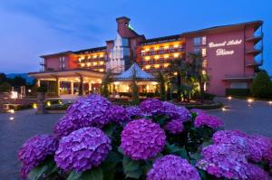 巴韦诺迪诺大酒店的在酒店前面的一束紫色鲜花