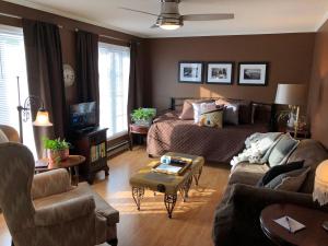 滨湖尼亚加拉Butler Creek House的客厅配有床和沙发