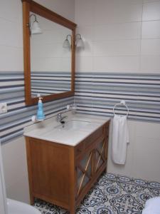 Villar de PlasenciaApartamento Tia Antonia的一间带水槽和镜子的浴室