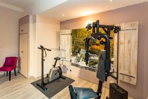 金科拉大公爵酒店的健身房,室内配有两辆健身自行车