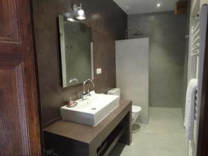 GuiametsHotel Rural Cal Torner Adults Only的浴室配有白色水槽和卫生间。