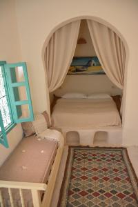 伊里德Dar Lily的小房间设有两张床和窗户