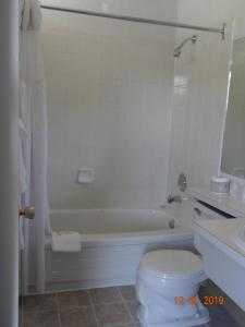 坎卢普斯好客酒店的带浴缸、卫生间和盥洗盆的浴室