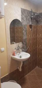 AreniPark-Hotel Khoren's Lake的一间带水槽、镜子和卫生间的浴室