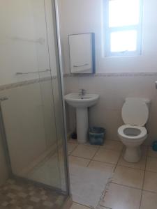 乌姆德洛蒂21 Camarque的一间带卫生间和水槽的浴室
