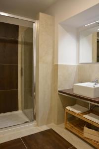 那不勒斯Domus Studio 25 bed & breakfast的一间带水槽和淋浴的浴室