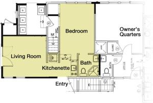 普罗温斯敦里维尔宾馆的房屋的平面图