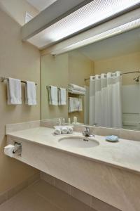 拉斯维加斯亨德森智选假日酒店的一间带水槽和大镜子的浴室