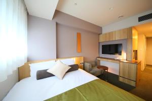 东京格拉斯丽新宿酒店的配有一张床和一台平面电视的酒店客房