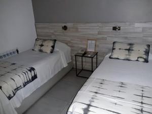 图努扬Hotel Tunuyan的客房设有两张床和一张边桌