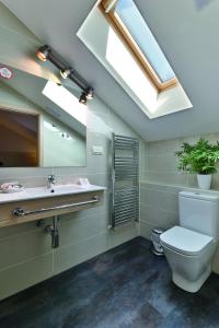 拉·格兰哈·圣·伊尔德Hostal La Chata by Vivere Stays的浴室配有卫生间、水槽和天窗。