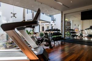 埃莫西约Marsella 45的一个带跑步机和跑步机的健身房