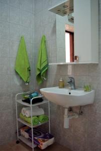 博罗维奇Romantic Apartment In Nature的一间带水槽和镜子的浴室