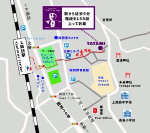 诹访市榻榻米旅馆的平遥市地图