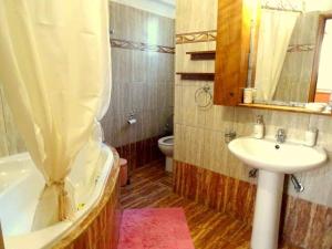 帕拉代西翁Cozy apartment in Paradisi的一间带水槽、浴缸和卫生间的浴室