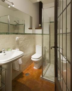 科尔多瓦Entre 2 Mezquitas的浴室配有卫生间、盥洗盆和淋浴。
