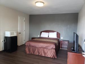 埃尔森特罗经典旅馆及套房酒店的一间卧室配有一张床和一台电视。