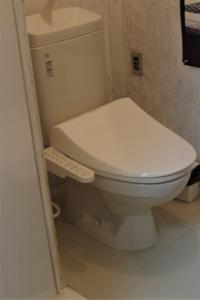 大阪吉南旅馆的一间位于客房内的白色卫生间的浴室