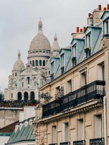 巴黎卢克西亚酒店的享有建筑背景的大教堂景色