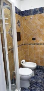 巴勒莫CASA FLORA的一间带卫生间和淋浴的浴室。