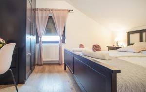 CetingradHoliday Home Dandelion with Hot Tub & Sauna的一间卧室设有两张床和窗户。