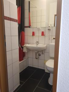 巴特萨克萨富罗瑙全景酒店的一间带水槽和卫生间的浴室