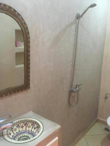 米勒福特Inna guest house的浴室配有盥洗盆和带镜子的淋浴