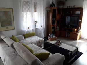 阿科La Casa nel Verde的带沙发和电视的客厅