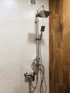 拉戈代希Winehouse的浴室内配有淋浴和头顶淋浴