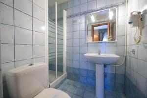 卡斯托里亚Hotel Kastoria in Kastoria City的一间带卫生间和水槽的浴室