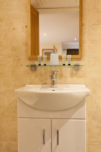 亨伯河畔巴顿Nelthorpe Arms的浴室设有白色水槽和镜子