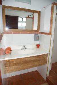 TamiahuaPuerto Lobos Dive camp的一间带水槽和镜子的浴室