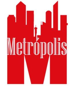 普埃布拉Metropolis Suites Ejecutivas的红色城市,上面有微粒