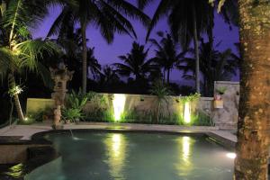 乌布德瓦豪斯比斯玛酒店的夜间后院的游泳池