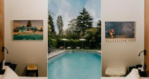 容斯东里昂大桥最佳西方酒店的酒店客房游泳池的三张照片