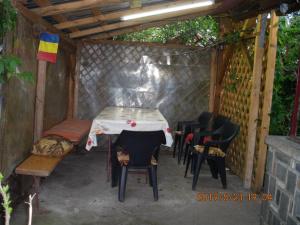 布雷亚扎Vila Mihaela的帐篷内配有桌椅