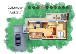 NötschGartenlodge Auszeit的汽车别墅的平面图