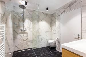 巴黎CMG Champs Elysées - Boetie 6的带淋浴和卫生间的浴室