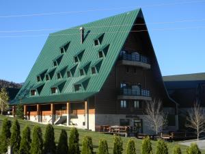 扎布利亚克北极星酒店 的一座绿色屋顶的建筑